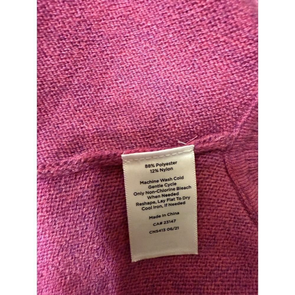 Talbots Bow Neck Poncho Cape Sweater. Womens. Pink. Sz M - Picture 13 of 16